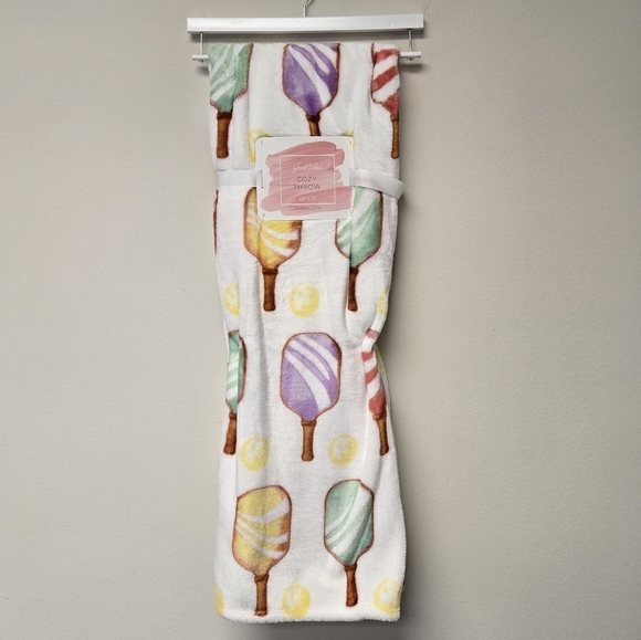Good Vibes Pickle Ball Oversized Cozy Throw Blanket - Picture 5 of 5